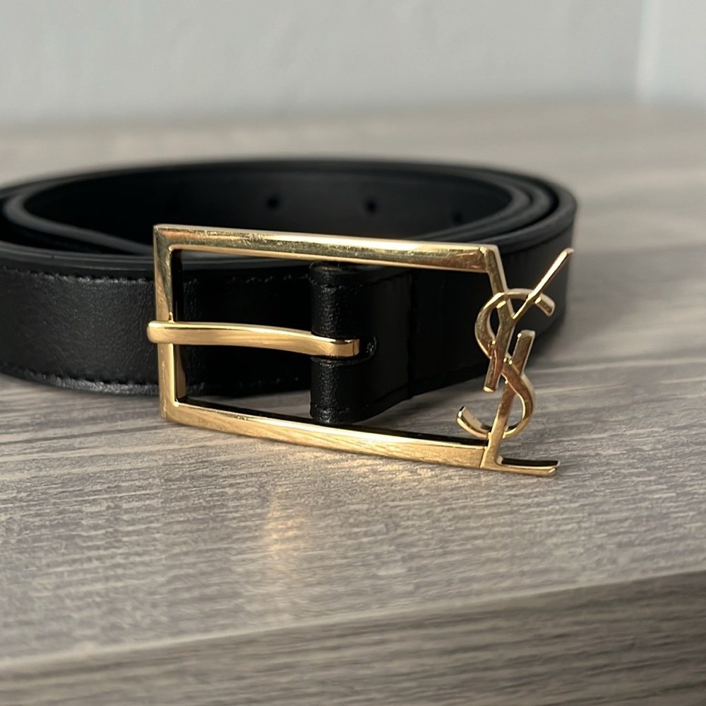 Saint Laurent Black Leather Belt - Picture 4 of 5